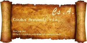 Csuka Annamária névjegykártya