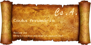 Csuka Annamária névjegykártya